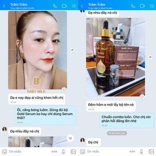 [Hot] Bộ Kem Dưỡng Trắng Ngăn Ngừa Nám Mụn Gold Serum Baby Milk - Hàng Hiệu Cao Thiên Nhi