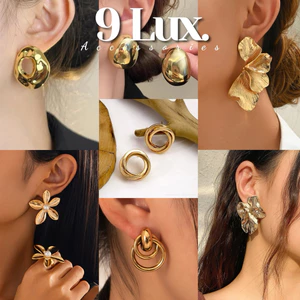 9LUX Bông Tai Cỡ To Nhiều Mẫu Cá Tính, Khuyên Tai Size Lớn tạo hình nghệ thuật BIG00,Khuyên tai nữ 3 ống bản mờ sang
