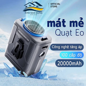 Quạt điều hòa đeo hông,Quạt gài lưng kiêm(mẫu mới) Sạc dự phòng đa năng, Quạt đeo cổ, cầm tay, đeo thắt lưng cao cấp