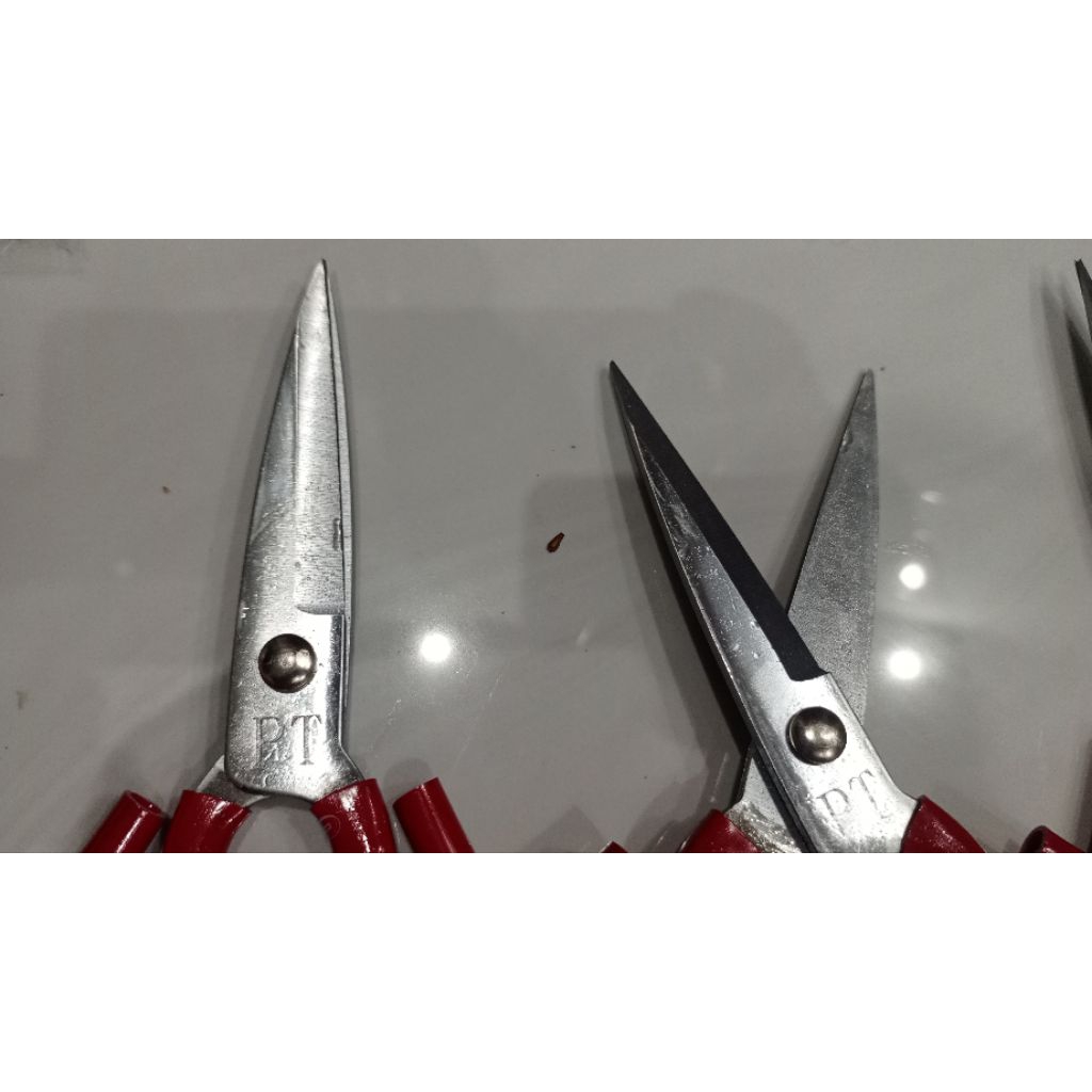 Combo 3 Kéo Cắt Gà Vịt Thép Không Rỉ 24cm, Cán Bọc Nhựa Đỏ, Kéo Đa Năng Siêu Bén Bền