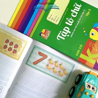 Sách- Bộ 18 Quyển Vở Tập Tô Chữ Luyện Viết Phát Triển IQ Cho Bé Tặng Kèm 2 Bút Chì+ Gọt+ Tẩy