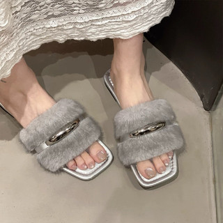 DÉP LÊ NỮ XẸP QUAI LỐNG KHOEN BẠC mashoes ĐẾ CHỐNG TRƠN TRƯỢT D4777