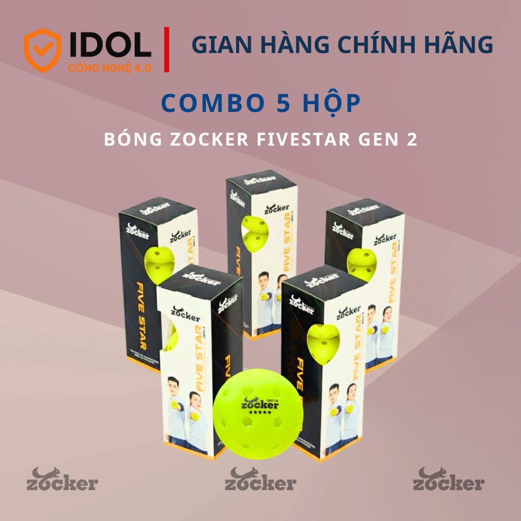 [COMBO 5 HỘP] Bóng Pickleball Zocker Five Star Gen 2 | Bóng Thi Đấu ...