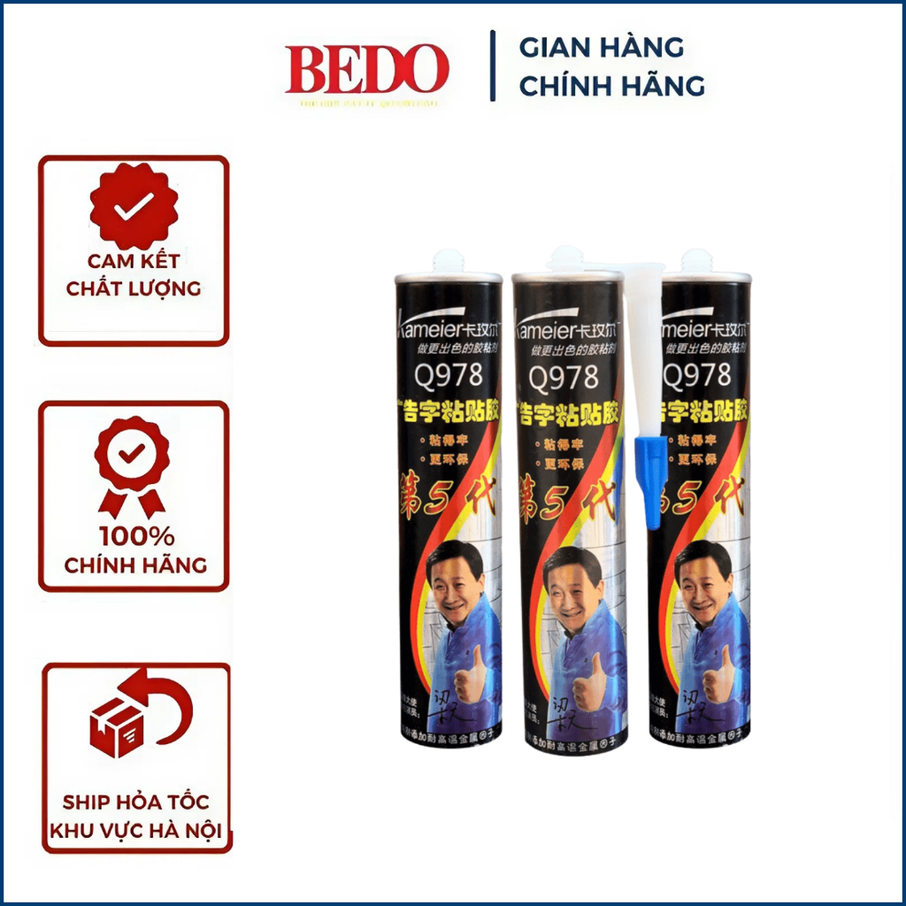 Keo dán Alu Q978 BEDO chuyên dụng - Keo xây dựng đa năng dán biển quảng cáo, tấm ốp tường, gỗ, kim loại (Siêu dính)