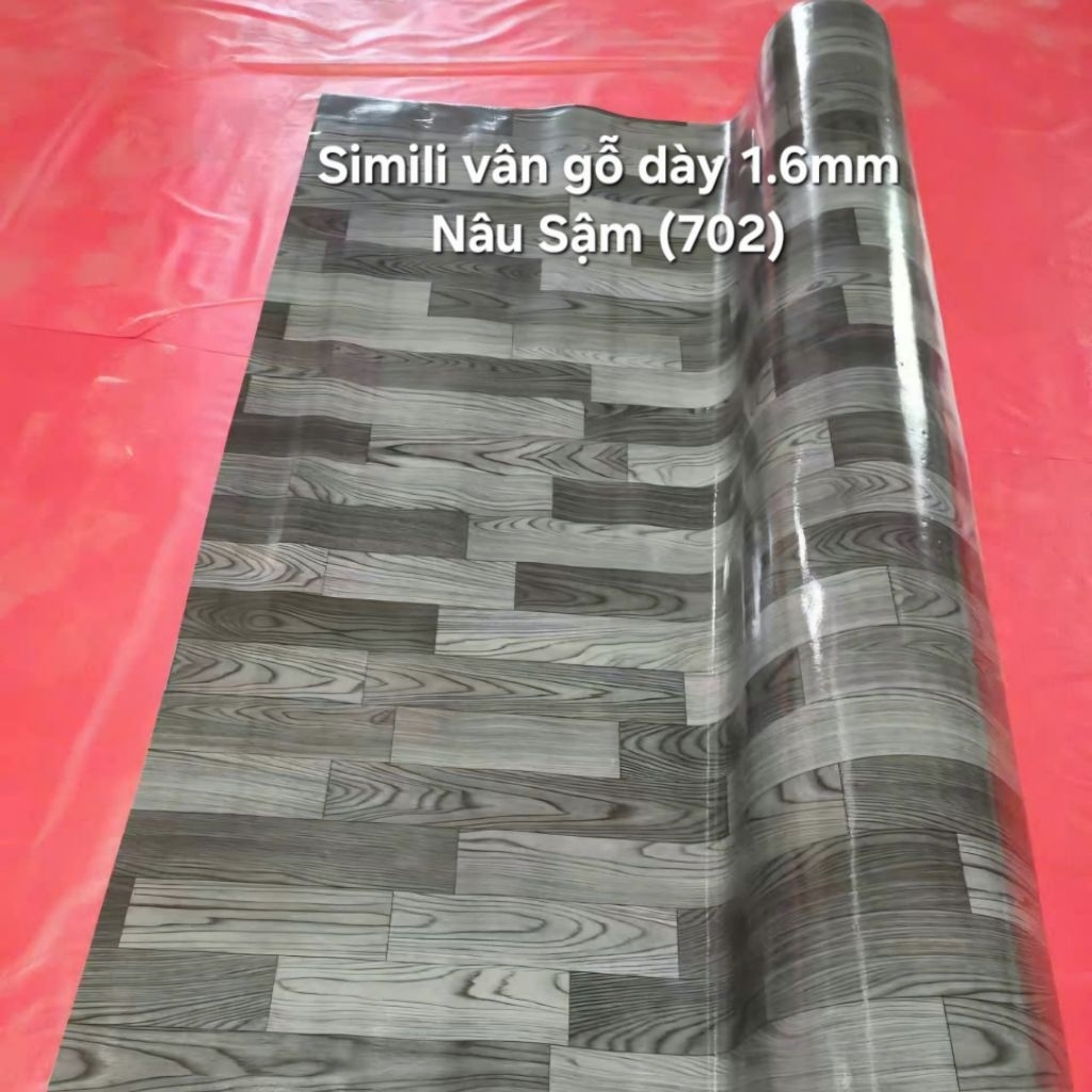 Thảm simili vân gỗ dày 1.6mm, 6m2(2m x 3m)- lót sàn, văn phòng, chống thấm, dễ lau chùi