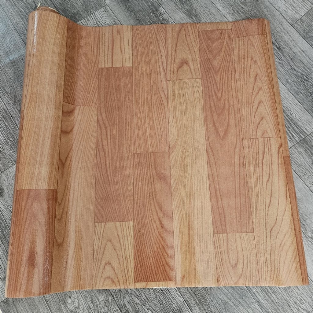 Thảm simili vân gỗ dày 1.6mm, 6m2(2m x 3m)- lót sàn, văn phòng, chống thấm, dễ lau chùi