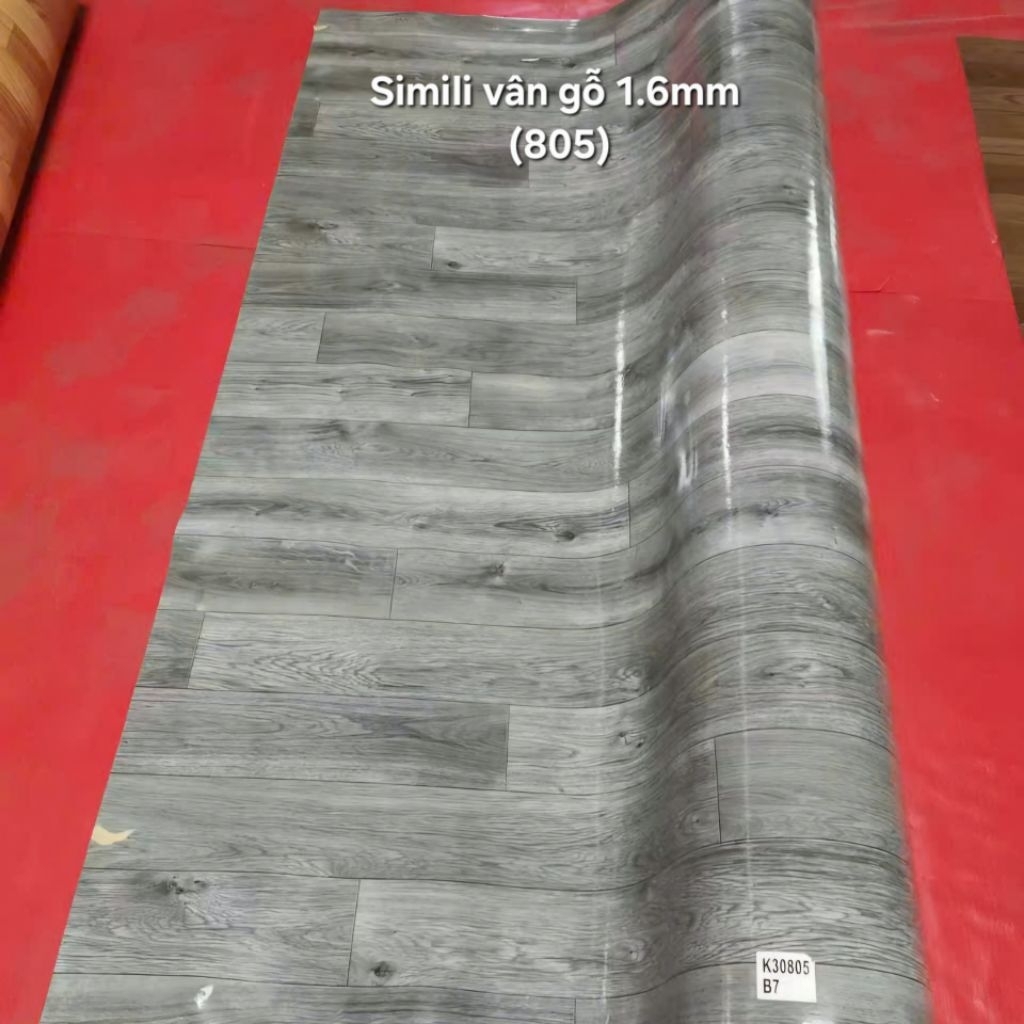 Thảm simili vân gỗ dày 1.6mm, 6m2(2m x 3m)- lót sàn, văn phòng, chống thấm, dễ lau chùi