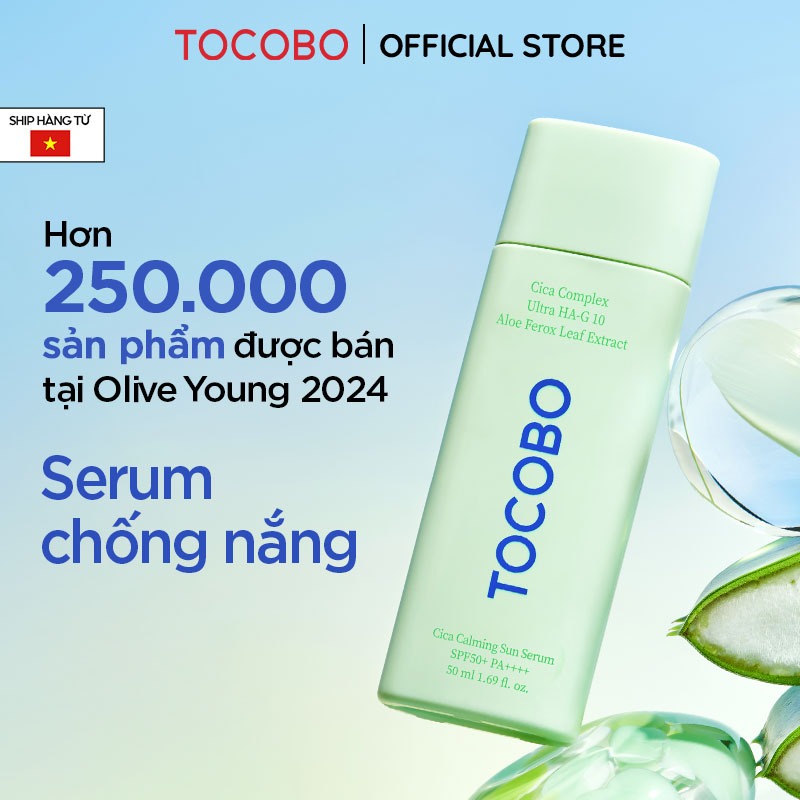 Serum chống nắng dịu da Tocobo Cica Calming Sun Serum 50ml SPF50+ PA++++
