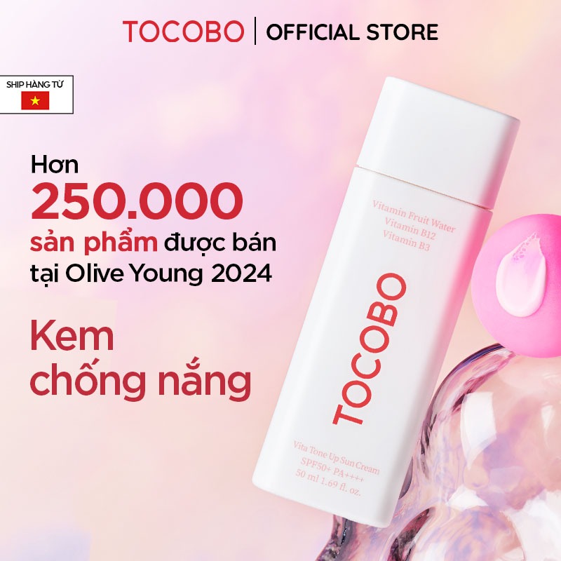 Kem chống nắng nâng tone Tocobo Vita Tone Up Sun Cream 50ml SPF50+ PA++++ (Date 06.2027)