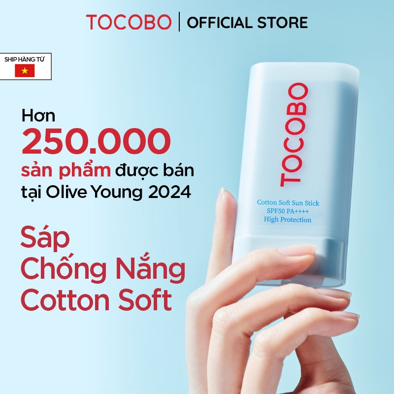 Sáp chống nắng cấp ẩm dịu da Tocobo Cotton Soft Sun Stick SPF50 PA++++ 19g
