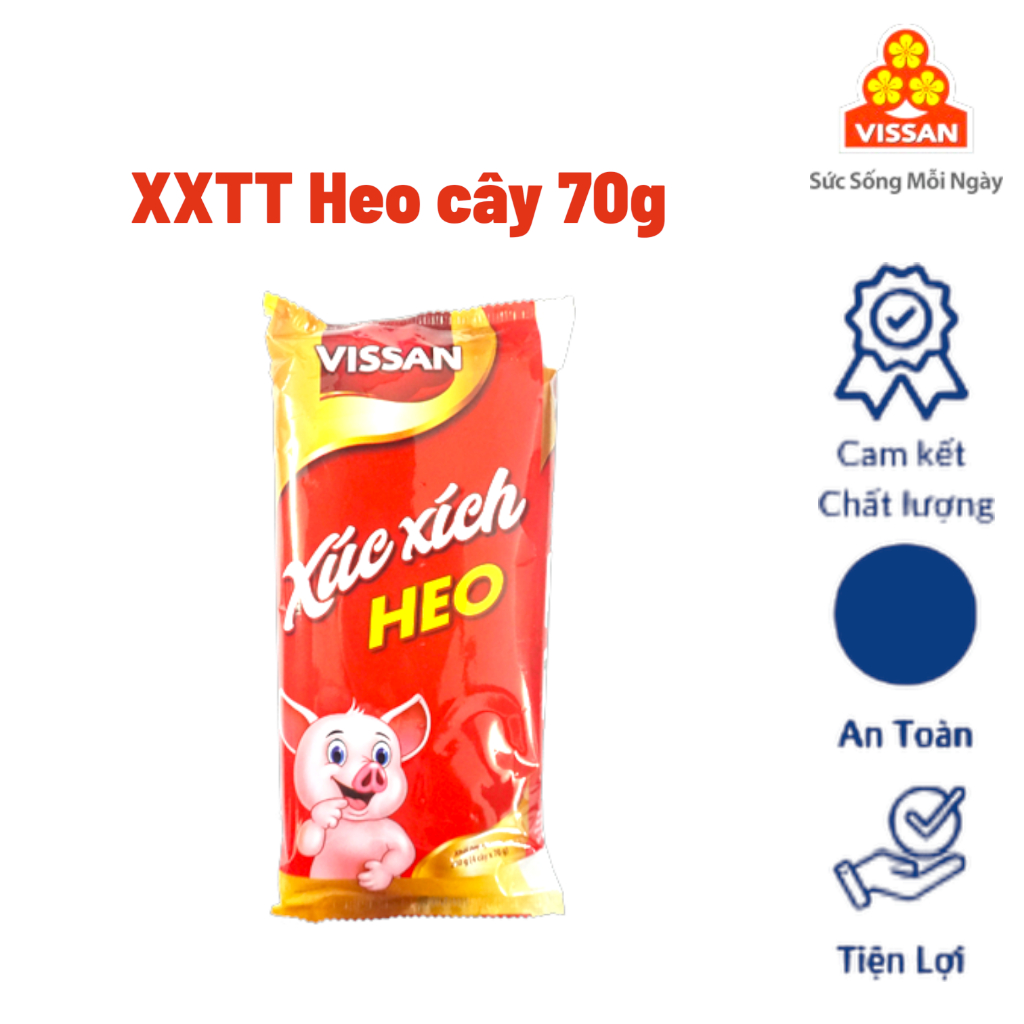 [Combo 3 gói] Xúc Xích Tiệt Trùng Vissan – 4 Cây 70g, 280g gói  – Ăn Liền Ngon