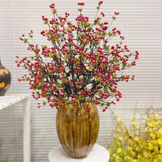 < Loại cành lớn 1m>Cành tuyết quả thân cổ , cành quả cherry cao cấp- Hoa giả,hoa trang trí