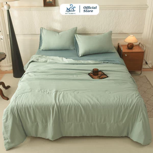 Bộ chăn ga gối Đũi Bergen M2T BEDDING mềm mịn mát đủ kích thước 1m6/1m8/2m2