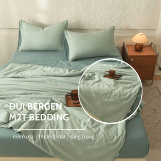 Bộ chăn ga gối Đũi Bergen M2T BEDDING mềm mịn mát đủ kích thước 1m6/1m8/2m2