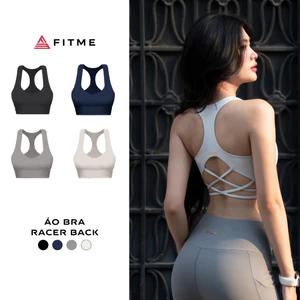 Áo bra tập gym yoga nữ Fitme Flow dây đan chéo hỗ trợ luyện tập chống xệ Racer Back - BRRB