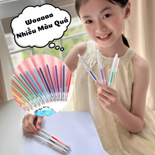 Bút Gel Nhũ High Light 0.1mm-Set Bút Nhũ High Light 12/24/36/48 Màu, Bút Viết Thiệp Decor Vẽ Sáng Tạo Mực Đều Nhanh Khô