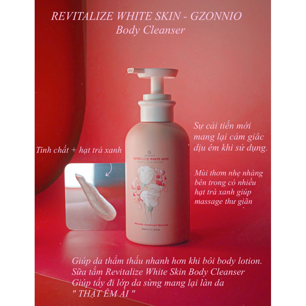 REVITALIZE WHITE SKIN BODY CLEANSER - GZONNIO ( Ủ Trắng )