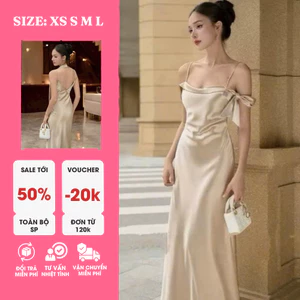 ĐẦM HAI DÂY MẢNH CỘT DÂY VAI BODY – LỤA HÀN CAO CẤP, TỐI GIẢN NHƯNG SANG TRỌNG