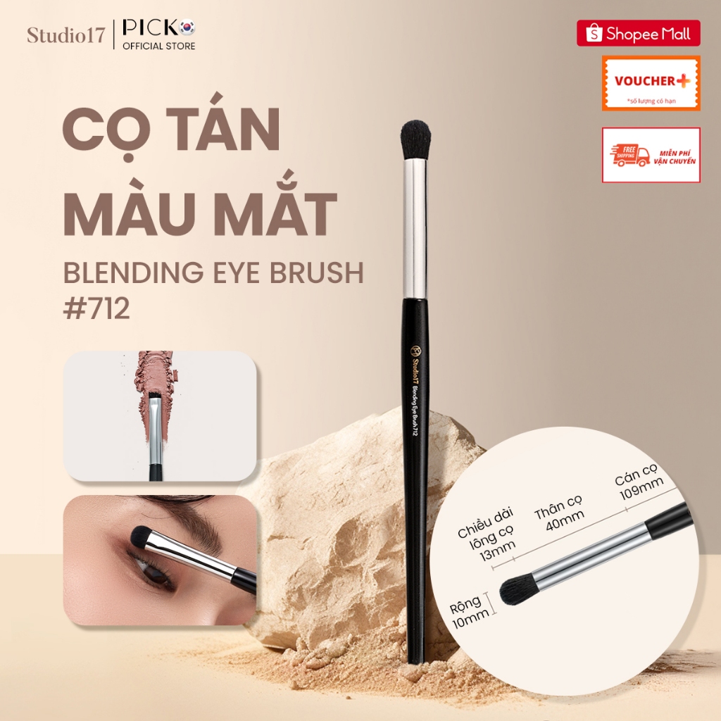 Cọ trang điểm mắt, blend tán bầu mắt STUDIO17 BLENDING EYE BRUSH 712