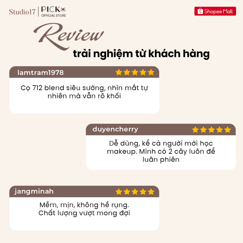Cọ trang điểm mắt, blend tán bầu mắt STUDIO17 BLENDING EYE BRUSH 712