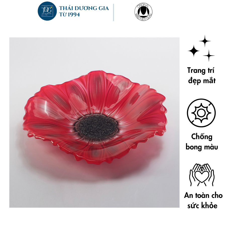 Bát, Đĩa thủy tinh màu đỏ Walther-Glas Susanna Red Black – 1400161 | Thái Dương Gia