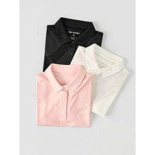 Áo polo thể thao nữ YODY Ponte Roma Cool in họa tiết mát mẻ thoải mái co giãn tốt WAPO25A473