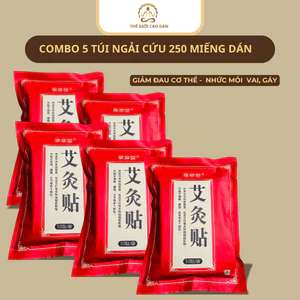 Combo 5 túi 250 miếng dán nóng ngải cứu giảm đau nhức cơ thể, vai gáy, đau cơ