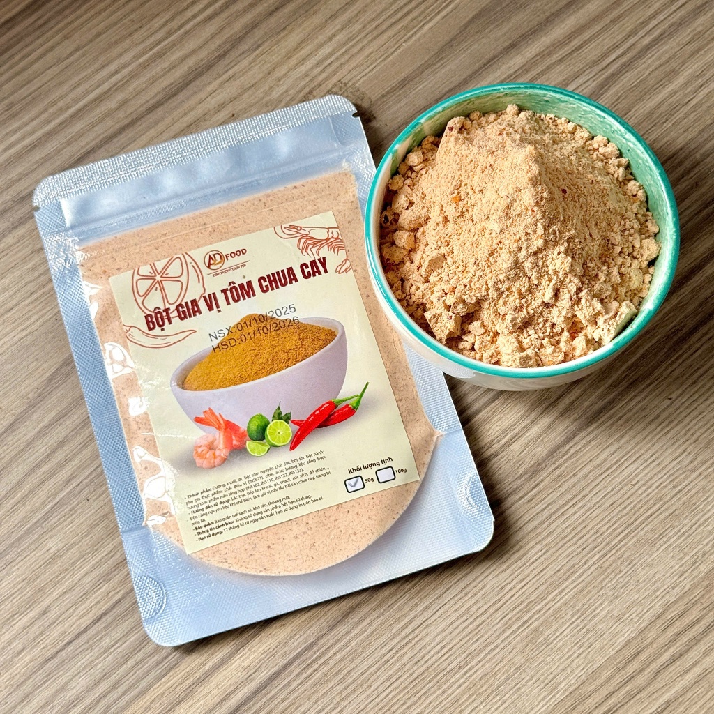 50g Bột gia vị tôm chua cay ADFOOD –Dễ dùng để chấm, gia vị lẩu chua và trang trí món ăn