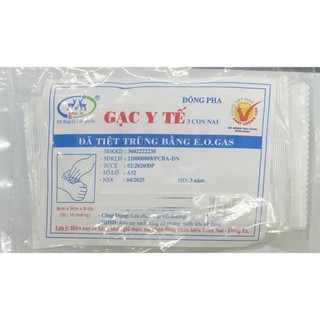 Thùng 50-100 gói Gạc y tế tiệt trùng  ĐÔNG PHA. Gạc 8 lớp kích thước 5x6 ,8x9 ,10x10.