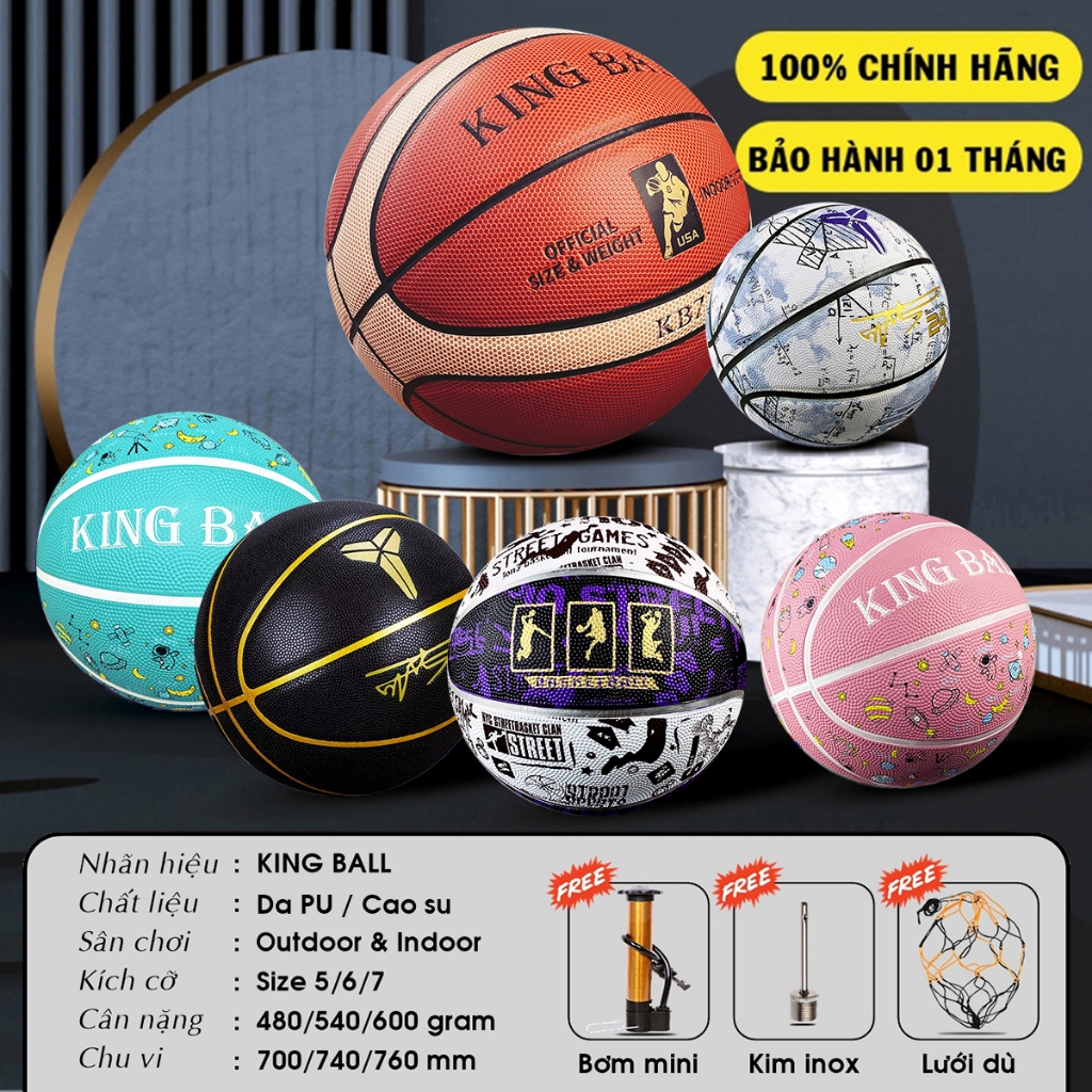 Bóng Rổ Da Cao Su Size Số 5 6 7 Chính Hãng King Ball Banh Bóng Rổ Trẻ ...