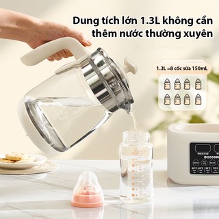 Máy hâm sữa, Bình đun nước pha sữa Qcooko QO-H13L, công suất 800W, khử Clo và tiệt trùng, bảng điều khiển tiếng Việt