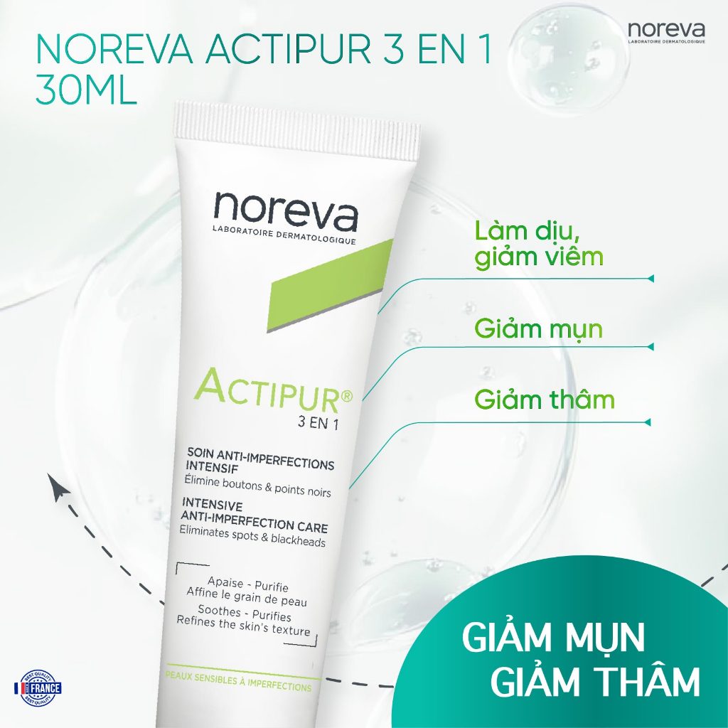 [MALL] Kem Dưỡng Giảm Mụn Và Kiểm Soát Dầu Noreva Actipur 3 En 1 30ml - Skin Studio