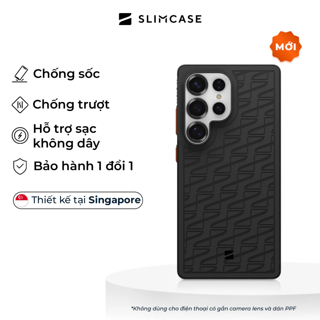 Ốp lưng Samsung S25 Ultra / S25 Plus / S25 SLIMCASE - Không ố vàng, siêu mỏng, hỗ trợ sạc không dây