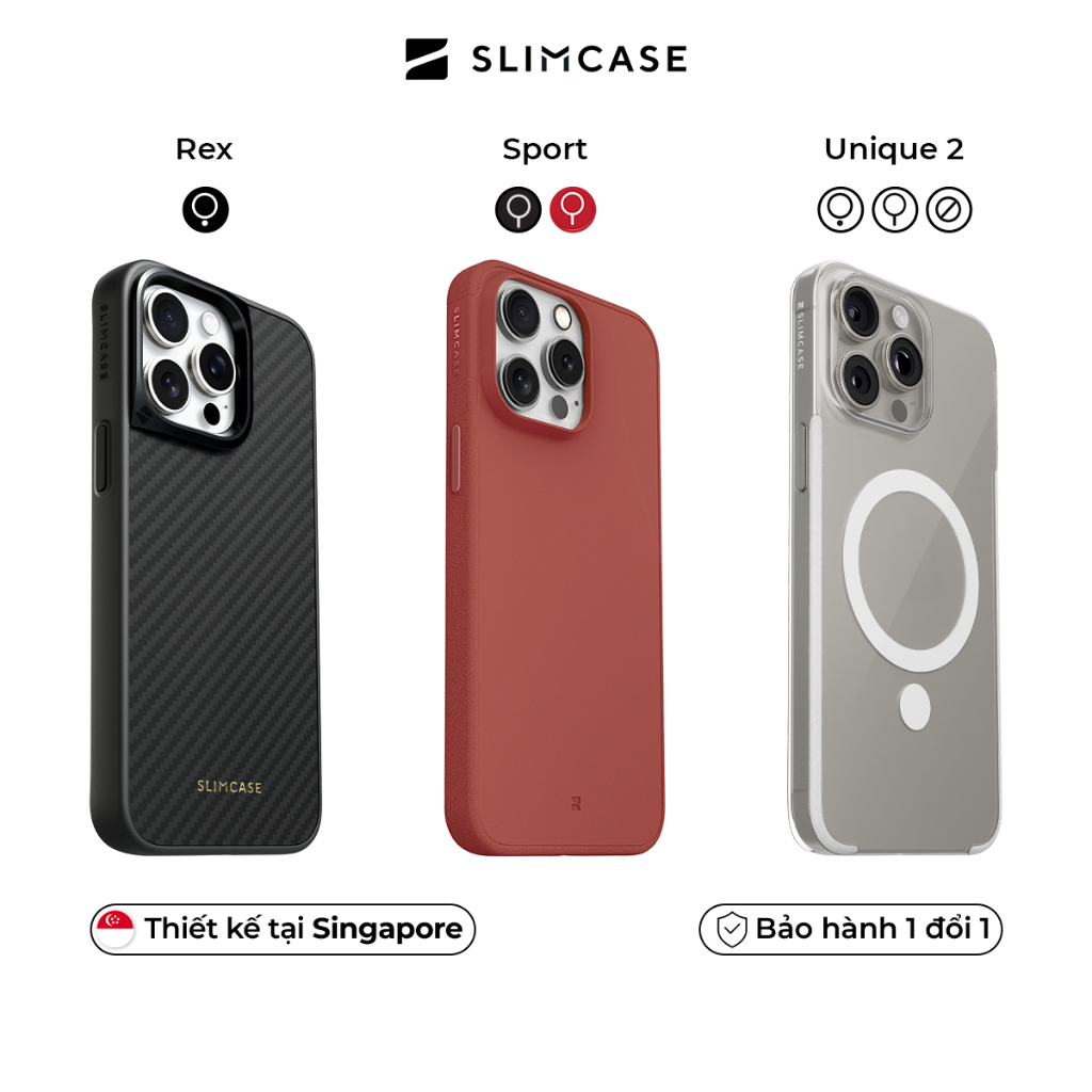 Ốp lưng iPhone 15 Pro Max / 15 Pro / 15 Plus / 15 SLIMCASE - Không ố vàng, hỗ trợ sạc không dây, siêu mỏng
