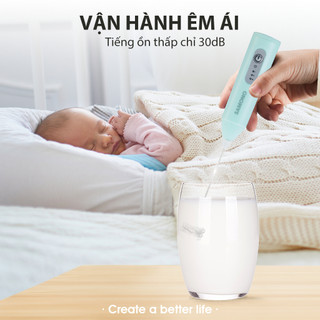 (BH 1 năm) Máy tạo bọt cafe Samono SW-MFB20 xanh mint, 3 tốc độ, cầm tay không dây, hỗ trợ sạc pin tiện lợi sử dụng