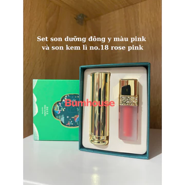 [PHIÊN BẢN NOEN] Set son Whoo son dưỡng màu hồng Pink 3.3g & Son kem lì Rose Pink mini 2.1g