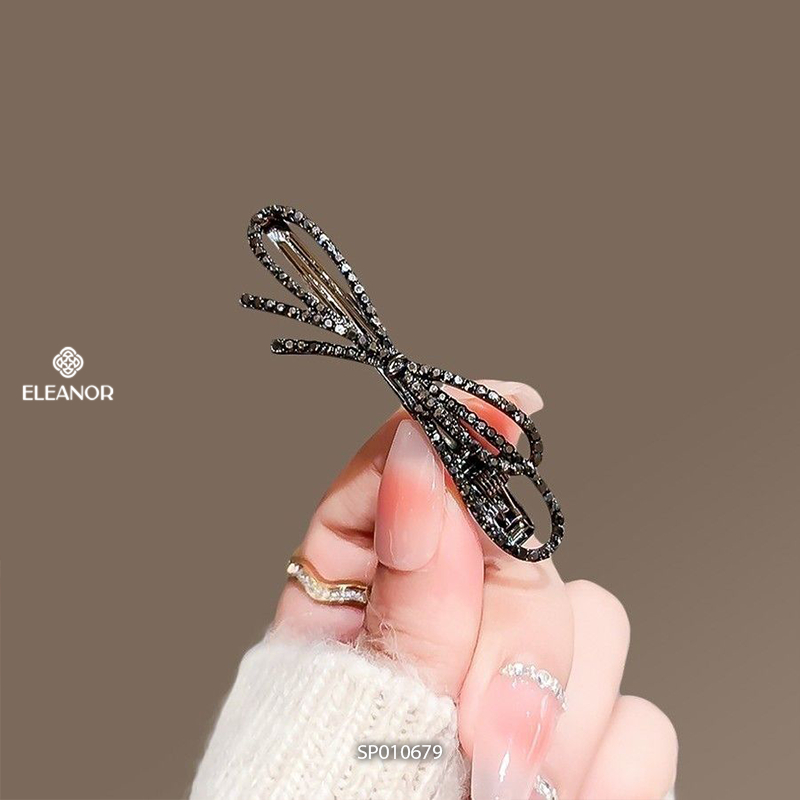 Set kẹp tóc nữ Eleanor Accessories hình nơ đính đá sang trọng phụ kiện tóc kẹp tóc mái 10679