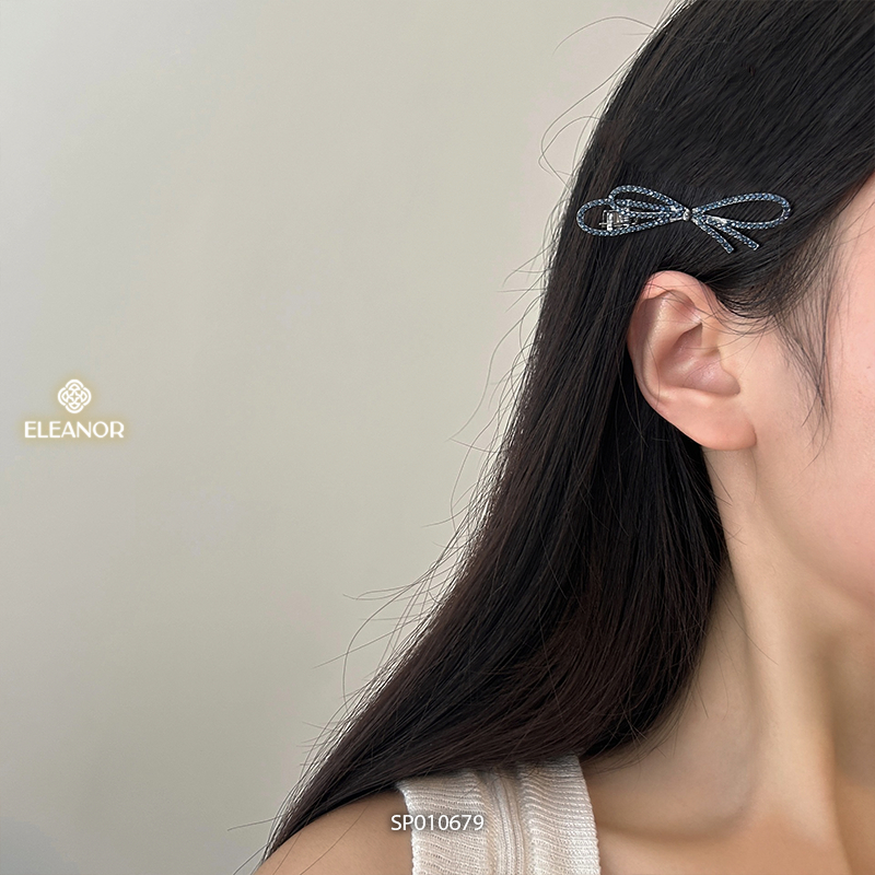 Set kẹp tóc nữ Eleanor Accessories hình nơ đính đá sang trọng phụ kiện tóc kẹp tóc mái 10679