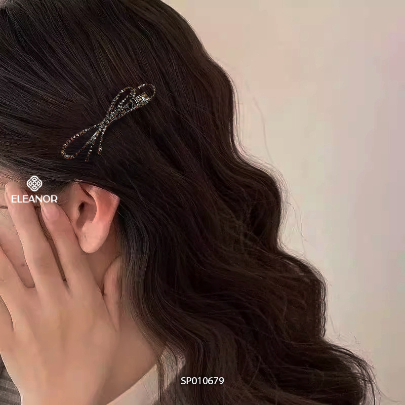 Set kẹp tóc nữ Eleanor Accessories hình nơ đính đá sang trọng phụ kiện tóc kẹp tóc mái 10679