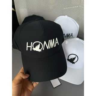 Mũ golf honma 2 màu đen trắng vải golf co dãn thấm hút mồ hôi