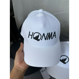 Mũ golf honma 2 màu đen trắng vải golf co dãn thấm hút mồ hôi
