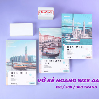 Bộ 5/10 Vở Kẻ Ngang A4 Classmate 120/200/260/360 Trang, Thiết Kế Vintage Bìa Chống Nước, Vở Ghi Chép