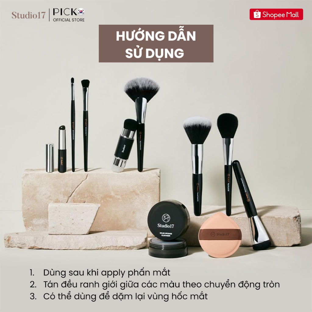 Cọ trang điểm mắt, cọ tán đuôi mí hốc mắt STUDIO17 SMALL BLENDING EYE BRUSH 323