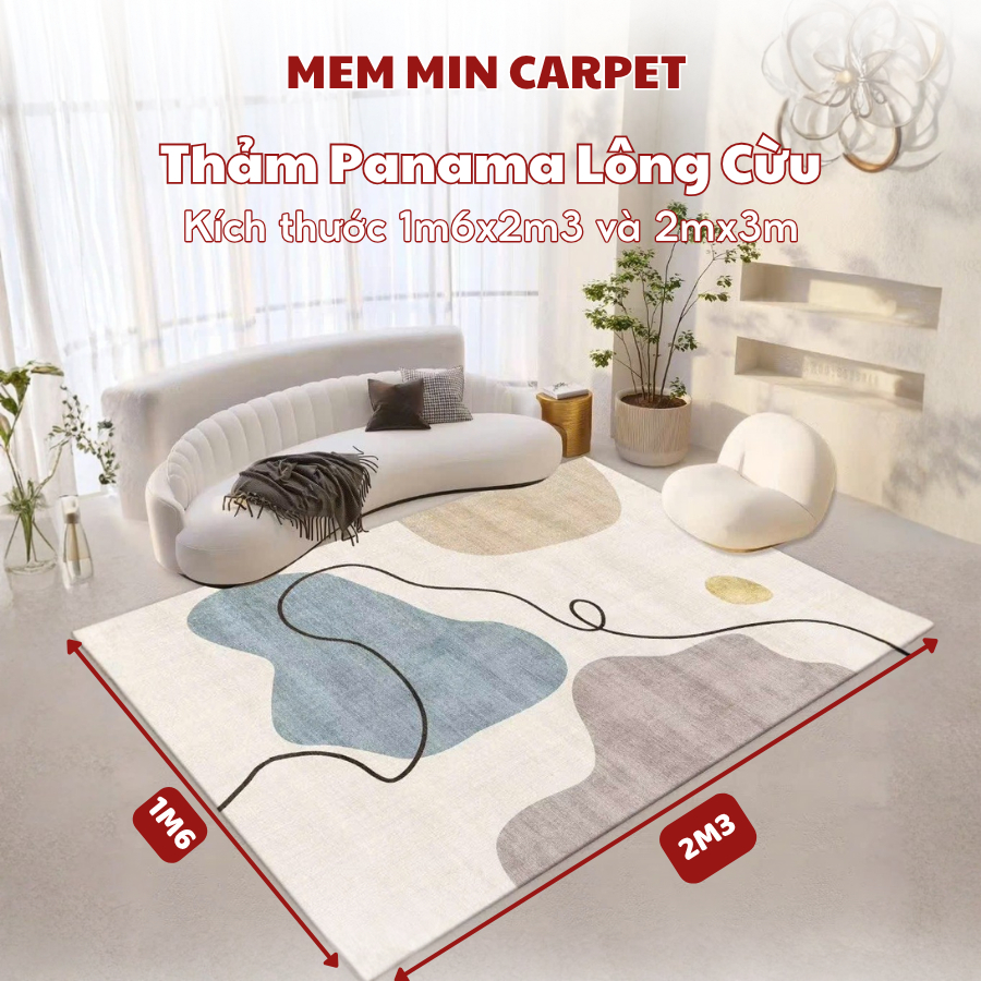 Thảm Panama Lông Cừu Họa Tiết Sang Chảnh, Làm Cho Căn Nhà Thêm Trang Trọng (2) -  Memmincarpet - TH122