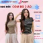 Áo thun sọc viền nữ chiết eo basic cổ tròn, áo phông nữ ôm body cộc ngắn tay HP52