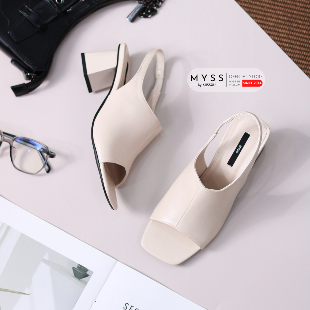 Giày sandal bản lớn gót trụ 6cm cao cấp MYSS - SD225