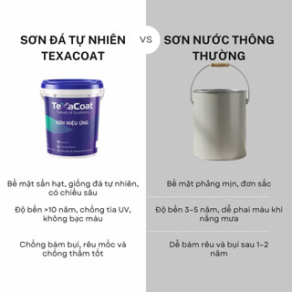 Sơn đá bàn bả TEXACOAT XB-202 bền màu, chống thấm, chống nứt màu ghi, sơn giả đá độ bền 10 năm