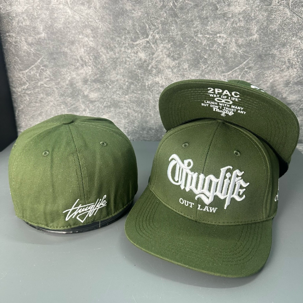 Mũ hiphop bít đuôi mang ngược - Nón snapback 2pac thêu thuglife thời trang cá tính nam nữ