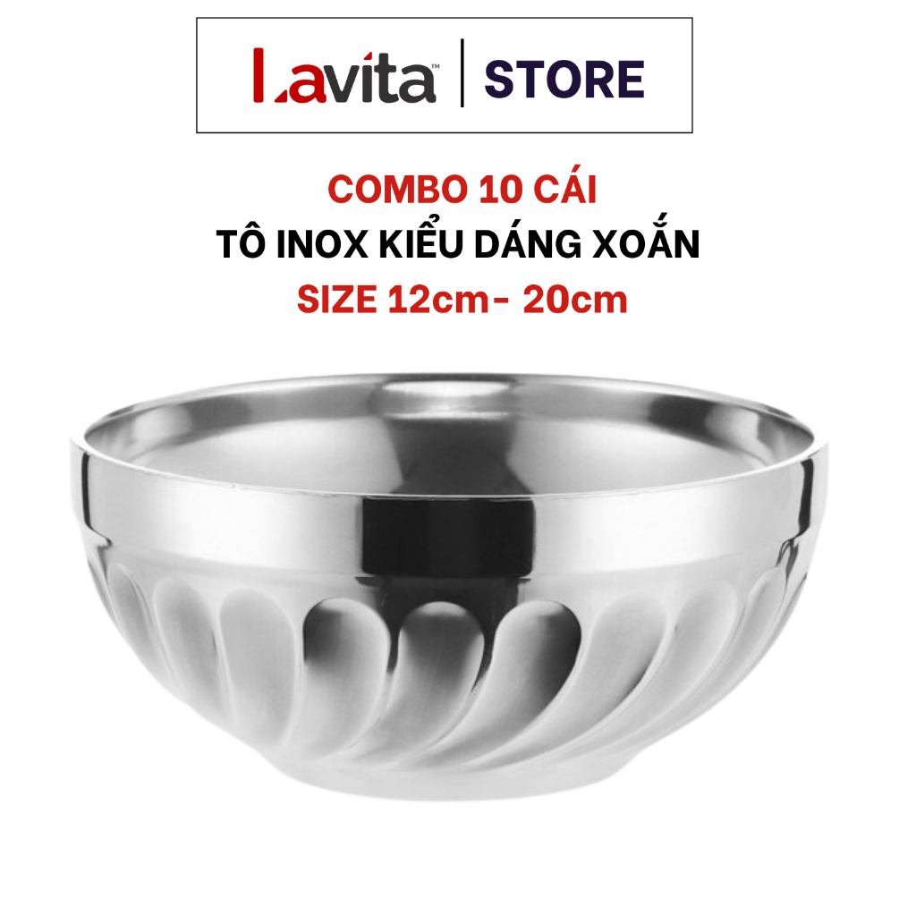Combo 10 Tô inox 304 Delio có 2 lớp cách nhiệt kiểu dáng Hàn Quốc ...