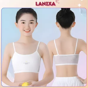 Áo lót học sinh tuổi dậy thì hai dây mảnh mặt lưới ở lưng mát mẻ họa tiết đơn giản cute LANIXA B108